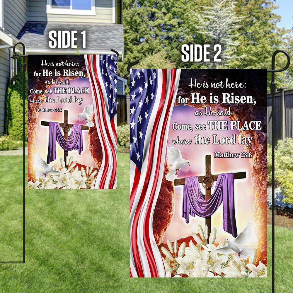 Easter Cross Flag Religious He is Risen, Christian American Flag TPT592F - Image 4