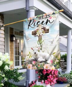 Easter Cross He Is Risen Flag MLN987F