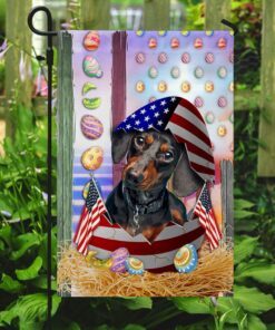 easter dachshund american flag 1236