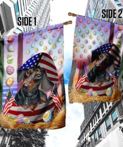 easter dachshund american flag 1309
