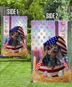 easter dachshund american flag 2733