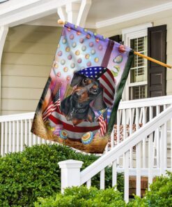 easter dachshund american flag 8274