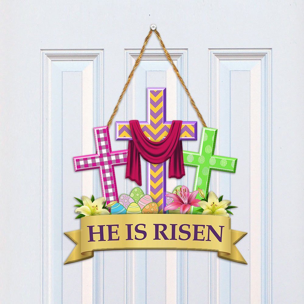 Easter Decoration Custom Wooden Sign He Is Risen DBD3229WD