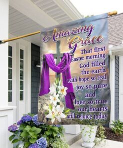 Easter Flag, Amazing Grace Jesus Christian Cross QNN829F