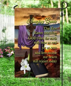 Easter Flag, Amazing Grace Jesus Christian Cross QNV32F