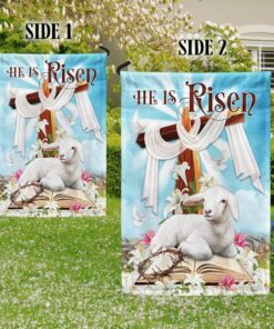 easter flag he is risen christian cross lamb tqn1007f 7699