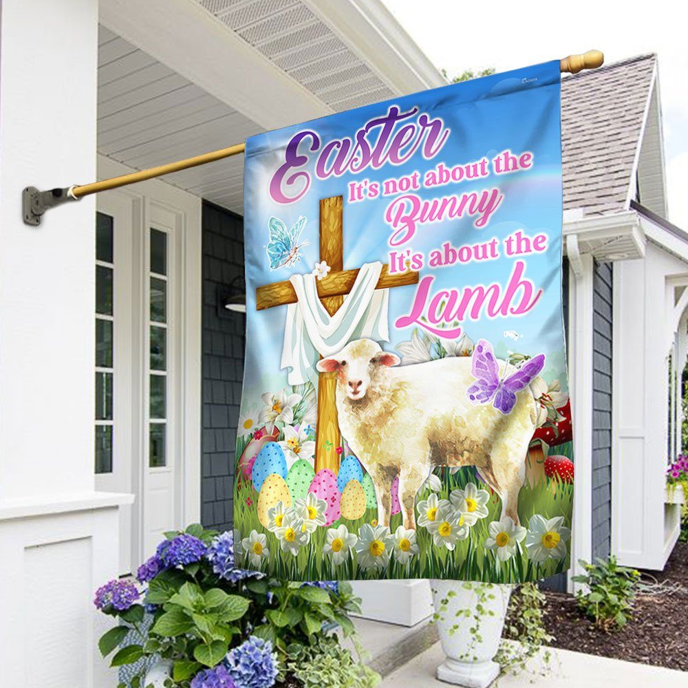 Easter Flag It's Not About The Bunny It's About The Lamb DBD3367F