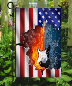 electric guitar american us flag 6460