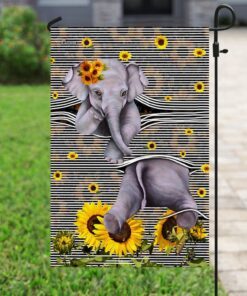 Elephant Sunflower Flag