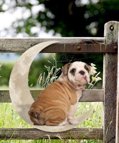 english bulldog dog and moon hanging metal sign qnk879msv29 2750