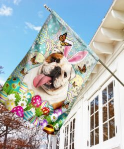 english bulldog happy easter flag 2703
