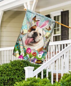 english bulldog happy easter flag 3985