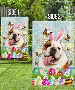 english bulldog happy easter flag 4101