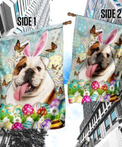 english bulldog happy easter flag 6293