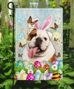 english bulldog happy easter flag 8677