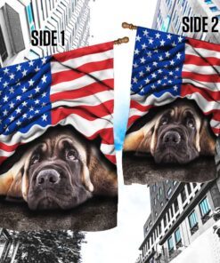 english mastiff. american patriot flag thh2903fv14 3237
