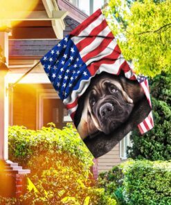 english mastiff. american patriot flag thh2903fv14 4755