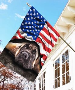 english mastiff. american patriot flag thh2903fv14 5660