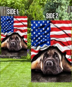 english mastiff. american patriot flag thh2903fv14 6333