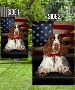 english springer spaniel dog american flag 1155