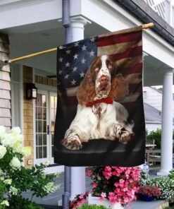 English Springer Spaniel Dog American Flag