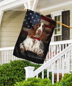 english springer spaniel dog american flag 7180