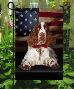 english springer spaniel dog american flag 8602