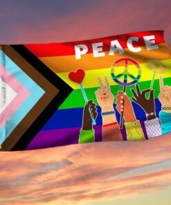 Equality Flag LGBT Pride Peace Rainbow Hippie Flag QTR263GF