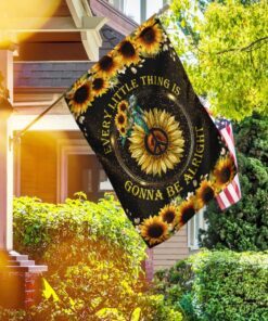 every little thing is gonna be alright turtle hippie flag 4411
