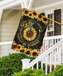 every little thing is gonna be alright turtle hippie flag 4737