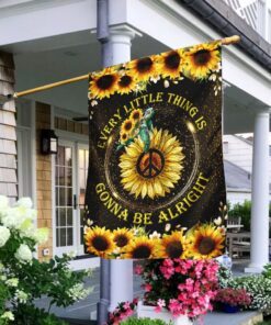 Every Little Thing Is Gonna Be Alright Turtle Hippie Flag