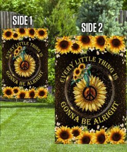 every little thing is gonna be alright turtle hippie flag 8476