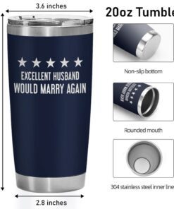 excellent husband laser engraved 20oz tumbler navy color 5071