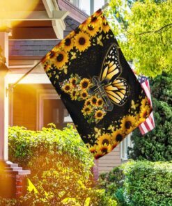 Faith Christian Cross Butterfly Flag