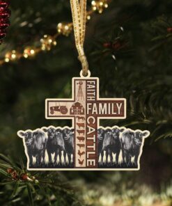 faith family cattle american custom shaped ornament ddh2956o 2832