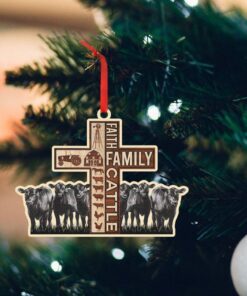 Faith Family Cattle American Custom-Shaped Ornament DDH2956O