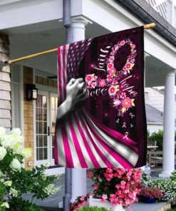 Faith Hope Love. Breast Cancer And Lung Cancer Flag ANL124F