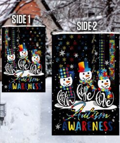 faith hope love autism awareness snowman christmas flag 1900