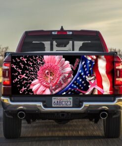 Faith Hope Love Breast Cancer Awareness Flagwix™ Truck Tailgate Decal Sticker Wrap