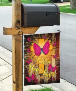 faith hope love butterfly flag 5343