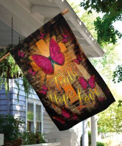 faith hope love butterfly flag 5716