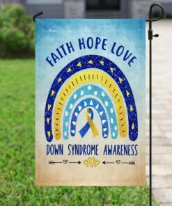 faith hope love down syndrome awareness flag 1784
