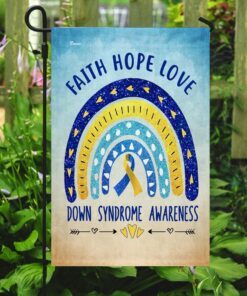 faith hope love down syndrome awareness flag 4234