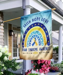 Faith Hope Love Down Syndrome Awareness Flag