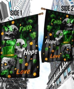 faith hope love irish skull flag 1291