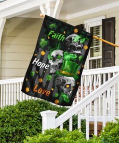 faith hope love irish skull flag 5112