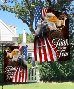 faith over fear, jesus christ american eagle flag tpt663f 3156
