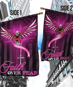 faith over fear. breast cancer awareness flag thb3233f 5315