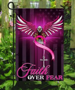 faith over fear. breast cancer awareness flag thb3233f 6109