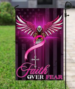 faith over fear. breast cancer awareness flag thb3233f 6796